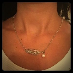 Vantel Pearl “Feather in the Wind” Necklace
